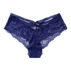 Bragas triangulares sexis europeas y americanas, ropa interior de nailon de LICRA transpirable con adorno de encaje de tiro bajo para <span class=keywords><strong>mujer</strong></span> - Product Image 5