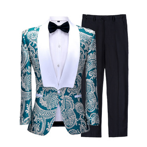 Traje <span class=keywords><strong>HD206</strong></span> para Hombre, Negro con Estampado Plateado, Trajes para Hombre, Terno Masculino, Esmoquin para Hombre, Trajes para Fiesta de Graduación, Traje Floral para Novio de Boda - Product Image 6