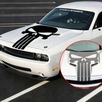 1 autocollant de capot de voiture en vinyle découpé à la forme de logo/badge de crâne, écologique, imperméable et résistant aux rayures, personnalisable pour portière latérale