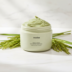 Nettoyant visage au riz mochi au thé vert, <span class=keywords><strong>gommage</strong></span> doux, nettoyant visage à l'eau de riz pour minimiser les pores, peau à tendance acnéique, élimination des points noirs - Product Image 1