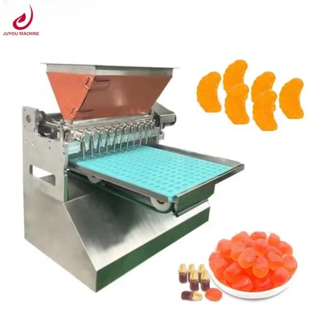 طاولة خصم بسيطة غير منتظمة من الجيلاتين 50-2 ماكينة صغيرة لصنع الحلوى الصلبة والدب الصمغي والحلويات الهلامية