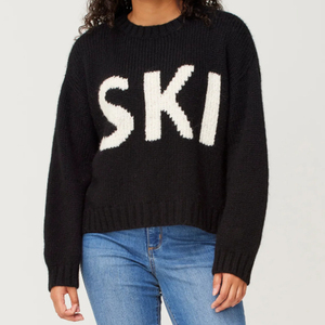 Personalized Womens Crewneck <strong>Jumper</strong> SKI Text Knitted Sweater Ski Chunky Sweater <strong>Jumper</strong> Cropped SKI <strong>Graphic</strong> Sweater - Product Image 6