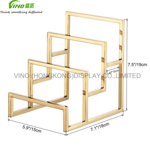 Soporte de embrague de Metal dorado de 3 capas, estante de exhibición de billetera vertical para el hogar, tienda minorista, suministros, exhibición de encimera - Product Image 5