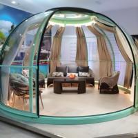 Maison bulle transparente moderne pour l'extérieur, salle d'observation des étoiles - Tente bulle gonflable de luxe avec structure en alliage d'aluminium pour