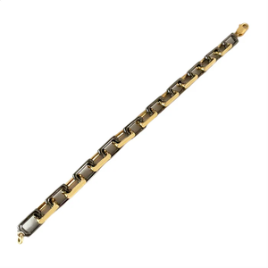 RAISED <b>BOX</b> BRACELET Luxury Handcrafted <b>Box</b> Link Design Elevated Structure High Polish Statement Wristwear Modern - Product Image 1