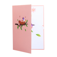 Carte Pop Up 3D Happy motherday Bird Nest, couleur personnalisée pour la fête des mères, prix raisonnable avec enveloppe