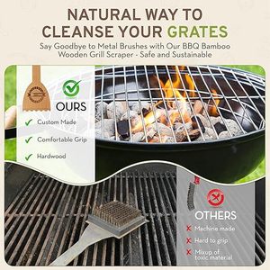 Raspador de Bambú Compatible con Parrillas <span class=keywords><strong>Traeger</strong></span>, Herramienta de Limpieza para Planchas y Superficies de Parrillas, Accesorio para Barbacoa - Product Image 5