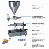 Machine de remplissage semi-automatique à piston de précision à tête unique pour l'éthanol, les huiles essentielles, les liquides et les pâtes, pour l'industrie chimique