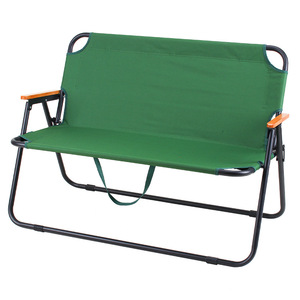 Chaise pliante double 110x55x74cm, chaise de camping portable d'extérieur avec dossier, style rectangulaire moderne - Product Image 3