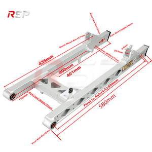 Basculante Trasero Extendido de Aluminio 6061 T6 CNC para Motocicleta WAVE125/XRM RSP 580mm, Perno Directo, Mejora, Pulido y Cepillado Plata - Product Image 2