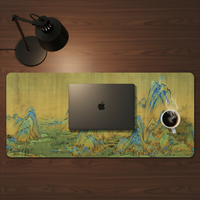 Grand tapis de souris lavable avec motif de rouleau chinois ancien, base en caoutchouc antidérapante, tapis de bureau étendu