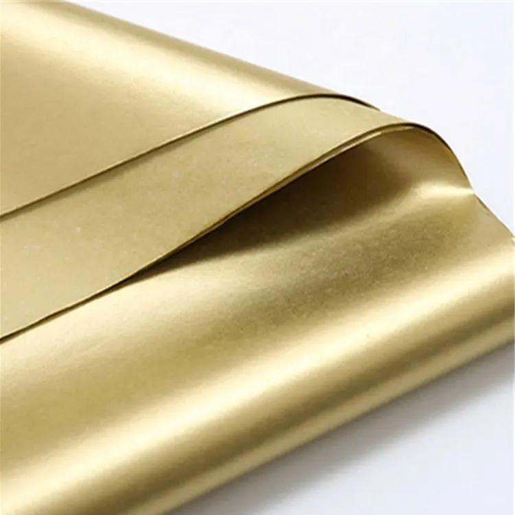 Papel chino de alta calidad 17gsm papel dorado colorido logotipo personalizado papel de regalo de tejido