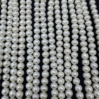 Perles de culture d'eau douce de 9-10 mm, forme pomme de terre, blanches naturelles, qualité AAA, brin de 36-38 cm, fort lustre, certifiées BEIJING NGTC pour la joaillerie