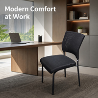 Chaise de conférence moderne en maille sans accoudoirs, réglable en hauteur, avec revêtement et base en aluminium pour bureau et salle de réunion (vente en gros)