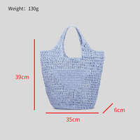 Bolsos de Paja Hechos a Mano, Modernos y Personalizados, con Sombrero, Juego de Bolsos de Playa de Paja Natural, Bolso Tote de Paja para Exteriores con Cierre Abierto y Protección Solar para Damas