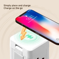 Multiprise de bureau universelle avec câble de 2 m, ports USB intégrés, normes US/EU/UK, style tour
