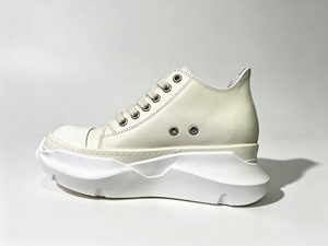 Zapatillas Deportivas de Plataforma con Forma de Pan, de Cuero Blanco y Negro, Punta Redonda, con Cordones Gruesos, para Uso Diario, Casual, Caminar y Deporte - Product Image 1