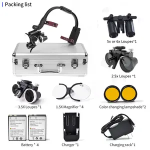 Upgrade Dental Surgical Headlight 5.0X 6.0x 3.5x 2.5x Magnification Binocular Loupes With Light For Lab Equipment Headlamp