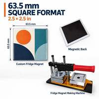 Machine de fabrication d'aimants de réfrigérateur personnalisés en aluminium 63,5*63,5 mm, conception DIY