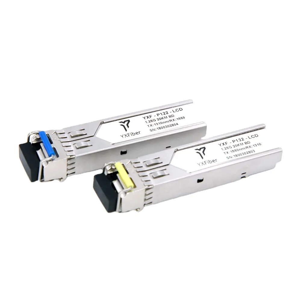 משדר אופטי SFP 1.25G בידי 20 ק""מ 1310nm 1550nm SMF ליבה אחת LC DDM תואם 1000base WDM מודול