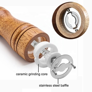 Salière et poivrière en <span class=keywords><strong>cristal</strong></span>, bois de bambou, camping de voyage avec étiquette personnalisée - Product Image 3