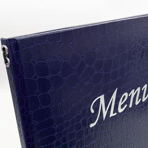 Cubierta de Menú de Cuero para Restaurante, Doble Página A4, con Cordón de Goma - Product Image 3