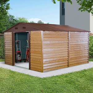 Bois et café couleur Apex toit usine Stock vente en acier galvanisé abris <span class=keywords><strong>de</strong></span> <span class=keywords><strong>jardin</strong></span> pour le stockage des outils - Product Image 2