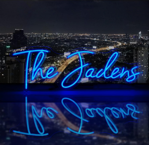 Neon Sign Jadens Personalisasi Biru dengan Lampu LED dan Kabel USB 5V untuk Dekorasi Dinding Acara Pernikahan, Ulang Tahun, Prom - Product Image 1