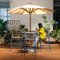 Ensemble table et chaises de bar de balcon moderne pour l'extérieur, table haute et chaises de bar d'extérieur