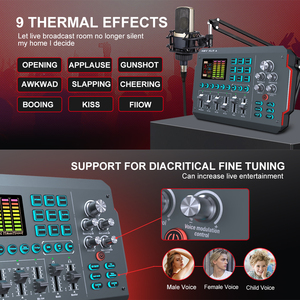 2024 nouveau Live Stream carte son double-core DSP puce Console <span class=keywords><strong>de</strong></span> <span class=keywords><strong>mixage</strong></span> Podcast avec Microphone Studio équipement d'enregistrement condensateur - Product Image 6