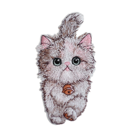 Patch brodé 3D en feutre à motif personnalisé, forme fleur, adhésif, pour sacs à dos et vêtements, avec logo imprimé et bordure surjetée, badge de créateur