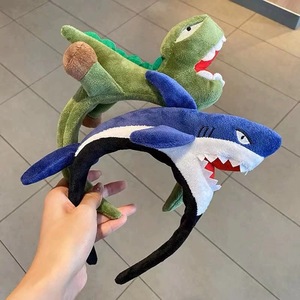 Niedliches Cartoon-Stirnband, Ausgefallener Karpfen-Dinosaurier-Kopfschmuck, Super-süßer Hai-Gesichtsreinigungskopfschmuck für Erwachsene und Kinder, Handgefertigt - Product Image 3