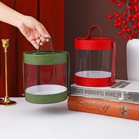 Boîtes de rangement rondes en PVC transparent personnalisées, boîtes d'emballage pour cadeaux de mariage, biscuits, avec poignée
