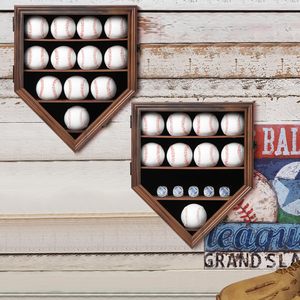 Vitrine de présentation en bois pour 12 balles de baseball, modèle Home Plate <span class=keywords><strong>Shadow</strong></span> Box, avec serrure et acrylique transparent, très demandée pour la vente en gros - Product Image 2