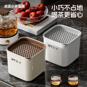 Rtev Desktop Tea Bucket 10L Dry Wet Separation Tea Filter Drain For Office Home Use - Product Image 1