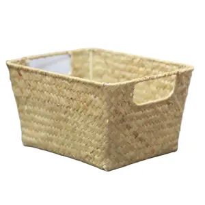 HUAYI Hand Weaving Seagrass Basket Wholesale Home Shop Hotel Storage Picnic Basket Seagrass