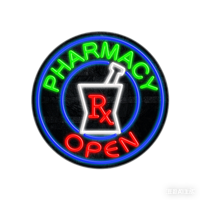 Letrero LED de Neón Impermeable con Control Inalámbrico, Letrero Luminoso con Símbolo de Farmacia 3D para Publicidad Exterior en Centros Comerciales