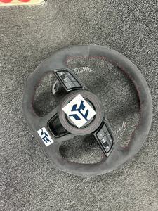 Volante de Cuero y Fibra de Carbono para Audi A4 B8.5 S4 RS4 A5 S5 RS5 RS6 Q5 Q7 Q3 A1 A3 A6 S3 S1 S4 RS3 B8 TT <span class=keywords><strong>MK2</strong></span> C6 C7 R8 A7 - Product Image 2