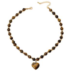 Collar de ojo de tigre Maillard para mujer, colgante de amor Natural, cadena de cuentas, forma de bola geométrica de diamante, inspiración budista, venta al por mayor - Product Image 5