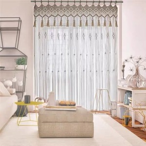 Tenda in macramè di cotone boemia personalizzabile di grandi dimensioni per tenda a onde per porte e finestre - Product Image 4