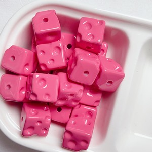 Lo último en accesorios de joyería de cadena de teléfono móvil DIY, cuentas sueltas lacadas de queso acrílico cuadrado, plástico Lucite 14,5mm multicolor - Product Image 2