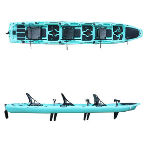 Conduite à pédale amicale ou kayak de pêche motorisé électrique en plastique HDPE modulaire détachable 4 sections voyage Kayak <span class=keywords><strong>3</strong></span> personnes <span class=keywords><strong>3</strong></span> ans - Product Image 1