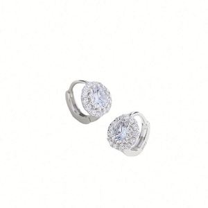 925 Sterling Silver Cute Huggie Hoop Earrings Natural Stone <b>Clip</b> Earrings for Women - Product Image 6