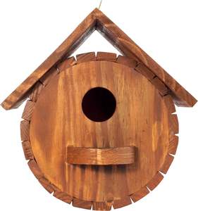 עץ בעבודת יד בהתאמה אישית חיצוני קטן תליית ציפורים מעץ טבעי - Product Image 2