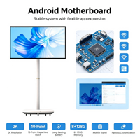 Afficheur numérique intelligent de 32 pouces, écran tactile capacitif 10 points, 8 Go + 128 Go, Android, support amovible, divertissement à domicile