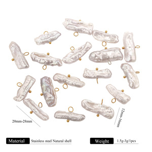 Ciondolo Charm in <span class=keywords><strong>Perla</strong></span> d'Acqua Dolce Barocca Naturale per Bracciali, Collane, <span class=keywords><strong>Orecchini</strong></span>, Componenti per Creazioni Artigianali - Product Image 6
