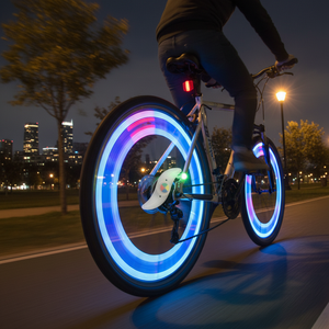 Luce impermeabile della ruota posteriore della bicicletta 5 \ "X1.5 \" lampada a raggi di guida notturna torce elettriche a batteria per telaio 300 pz/CS 50 pz/PK - Product Image 3