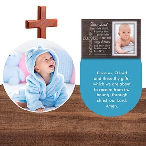 Decoración del hogar de lujo Bautismo Marco DE FOTOS Decoración de guardería Recuerdo marco de fotos familiar marco de fotos de madera - Product Image 3