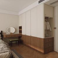 Armoire intégrée en bois massif avec bureau intégré pour la rénovation de la chambre d'adolescent