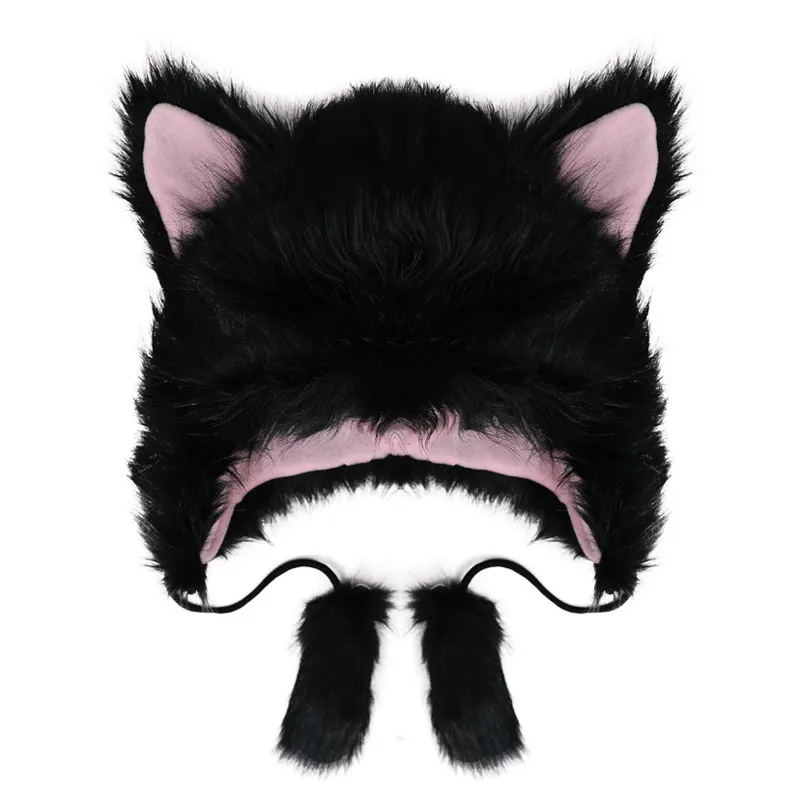 Soft girl winter hat Lei Feng hat ear protection plush cute cat ears warm hat